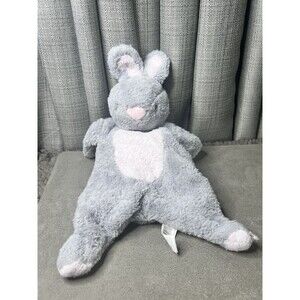 Kellytoy Bunny Rabbit Flatties Crinkle 18 Inch Baby Security Sensory Lovey Gray